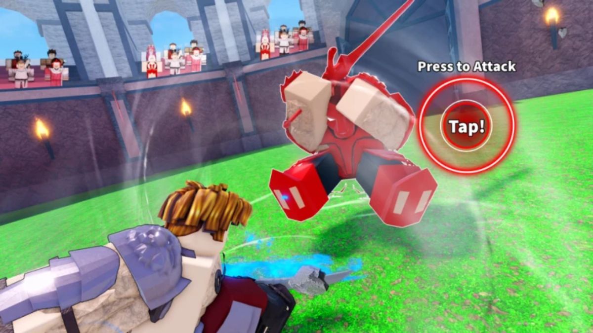 A promotional image or screenshot of the Roblox game Sword League, a gladiator-style RPG, illustrating the game's theme of sword combat and player progression.