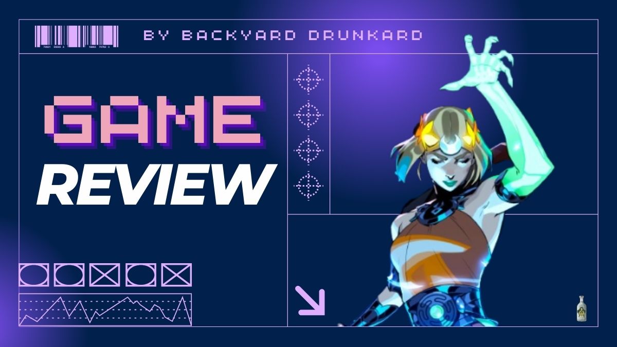 A dynamic game review thumbnail for Hades II featuring the witch-warrior protagonist, Melinoë, in a powerful magical pose.