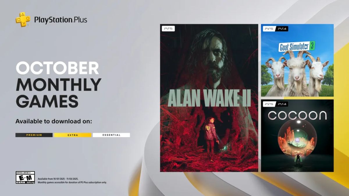 PS Plus October 2025 Games Revealed – Alan Wake 2, Goat Simulator 3, and Cocoon Join the Lineup