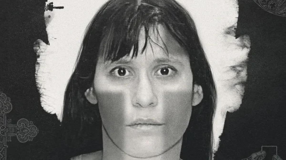 Andrea Yates black and white portrait for The Cult Behind the Killer docuseries.