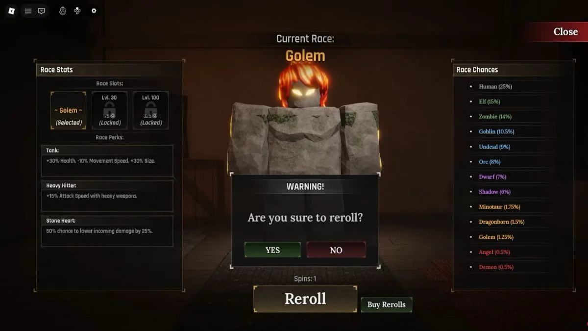 How to Reroll Race in The Forge