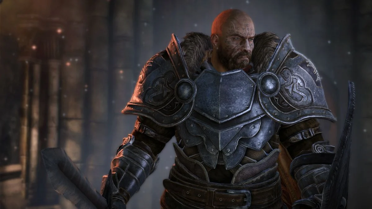 A warrior character in heavy metal armor from Lords of the Fallen Update 2.0.
