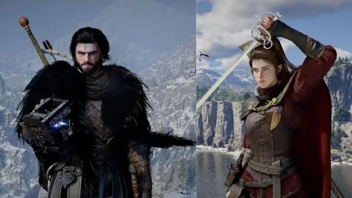 Side-by-side comparison of Crimson Desert playable characters Kliff and Damiane.