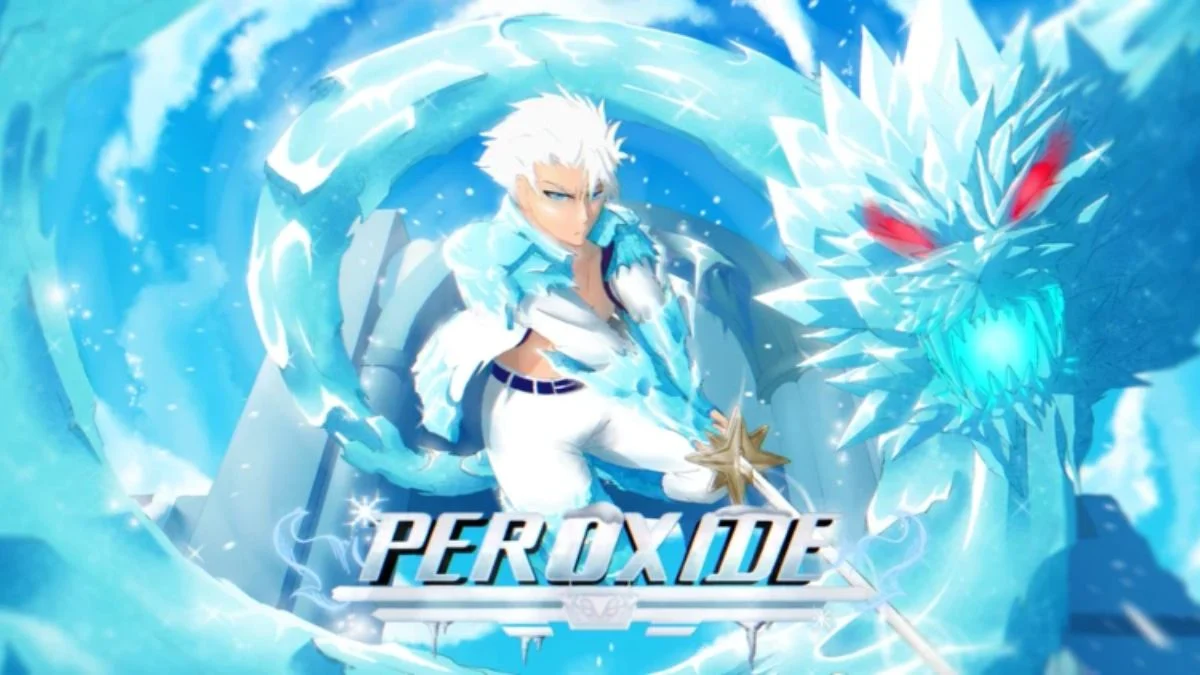 Promotional art for Roblox Peroxide featuring a character in a Soul Reaper outfit with a katana.