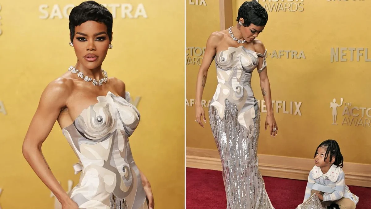 Teyana Taylor’s 5-Year-Old Daughter Rue Fixes Her Gown at 2026 Actor Awards — The Sweet Viral Moment Everyone’s Watching