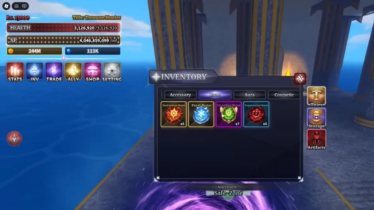 Sailor Piece Rune Inventory Tab