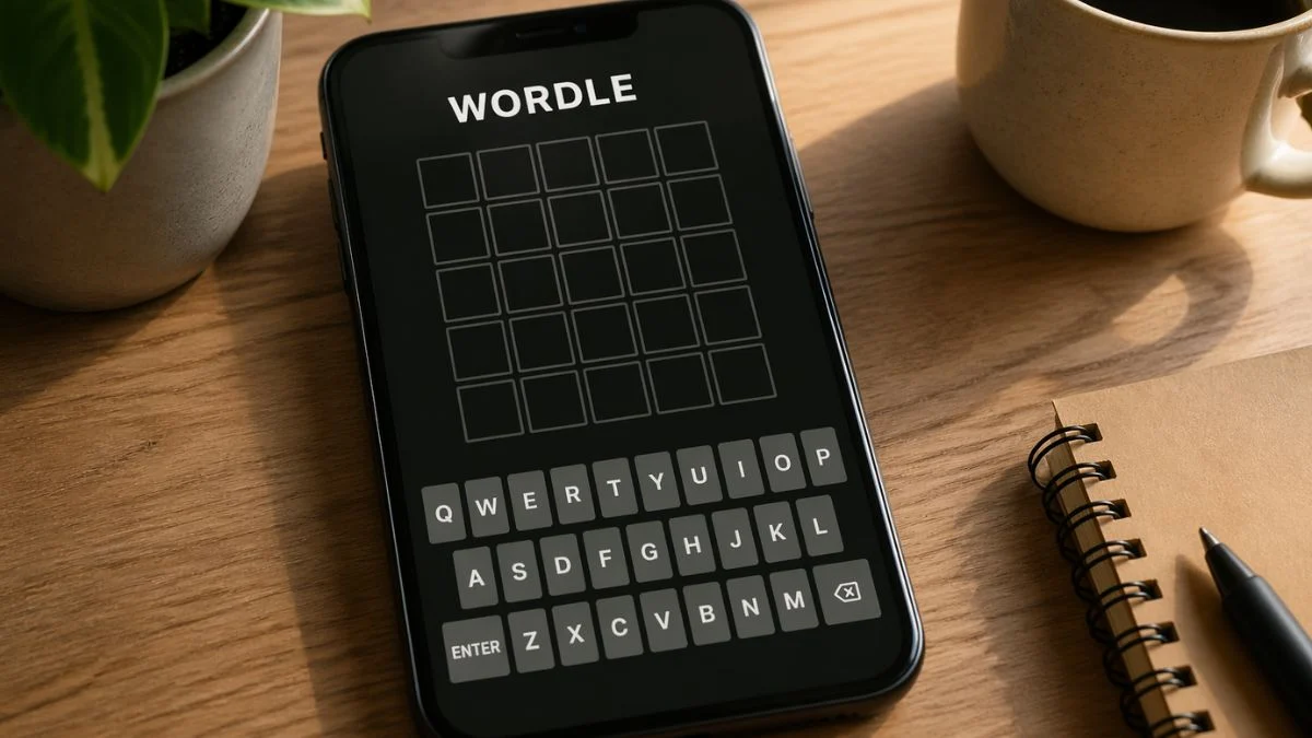 The completed Wordle 1768 grid for April 22, 2026, showing the solution SNORE in five guesses.