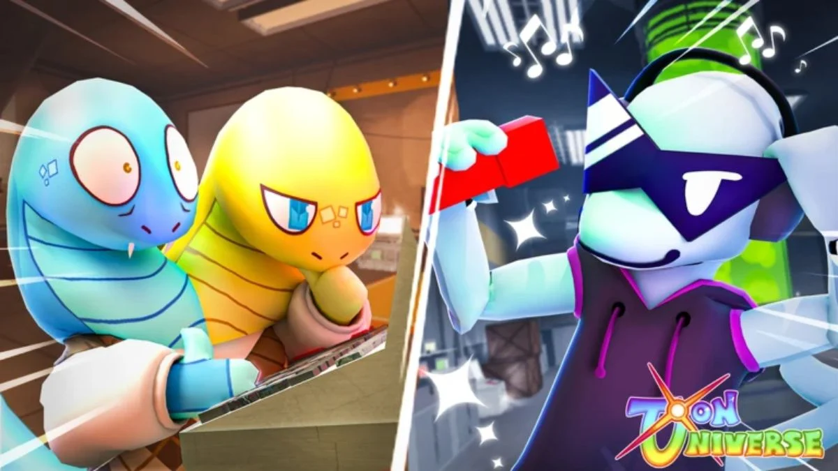 Various Toon Universe Agents including a yellow snake-like character and a DJ character with the game logo.