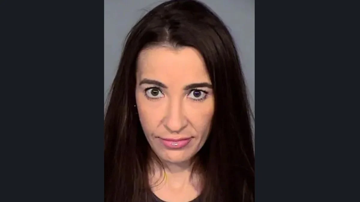 Official law enforcement mugshot of Laura Owens following her felony indictment