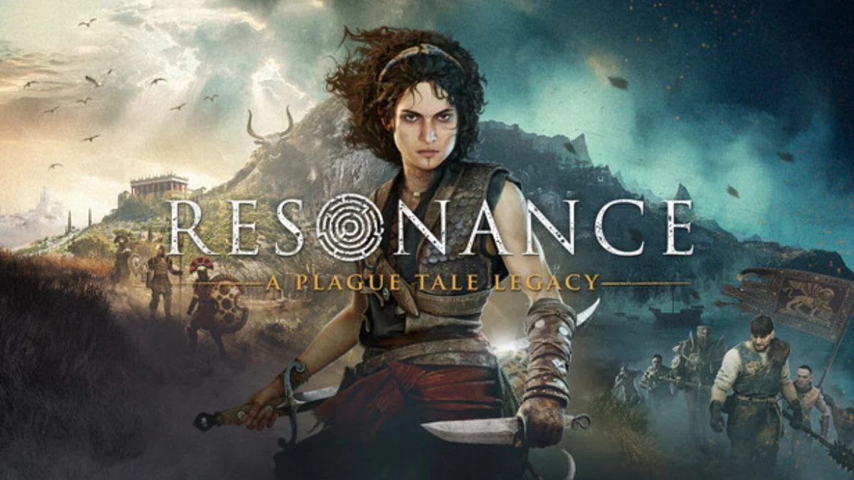 Main key art for Resonance: A Plague Tale Legacy featuring protagonist Sophia holding a dagger on Minotaur's Island.