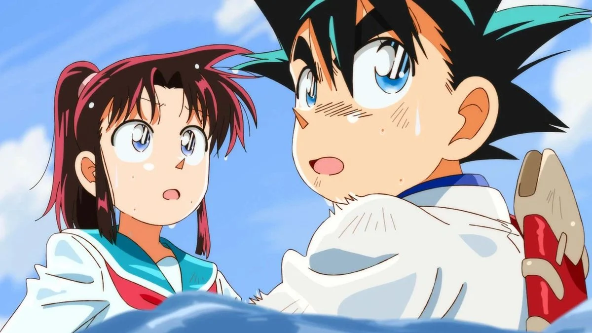 Yaiba Kurogane and Sayaka Mine in a scene from YAIBA Samurai Legend