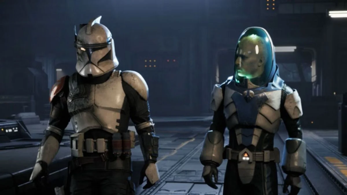 In-game screenshot of Hawks and a squad member in Star Wars Zero Company