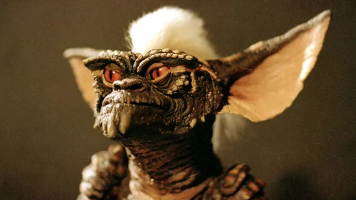Close-up of the iconic Stripe Gremlin creature from the Gremlins movie franchise