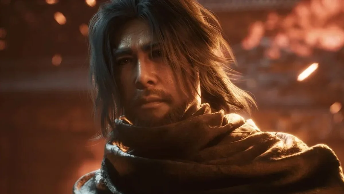 Close-up of Soul, a long-haired warrior looking intently into the camera in Phantom Blade Zero